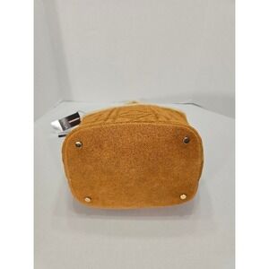 NWT Claudia Firenze Genuine Leather Bucket Bag Sherpa Trim Quilted Made in Italy